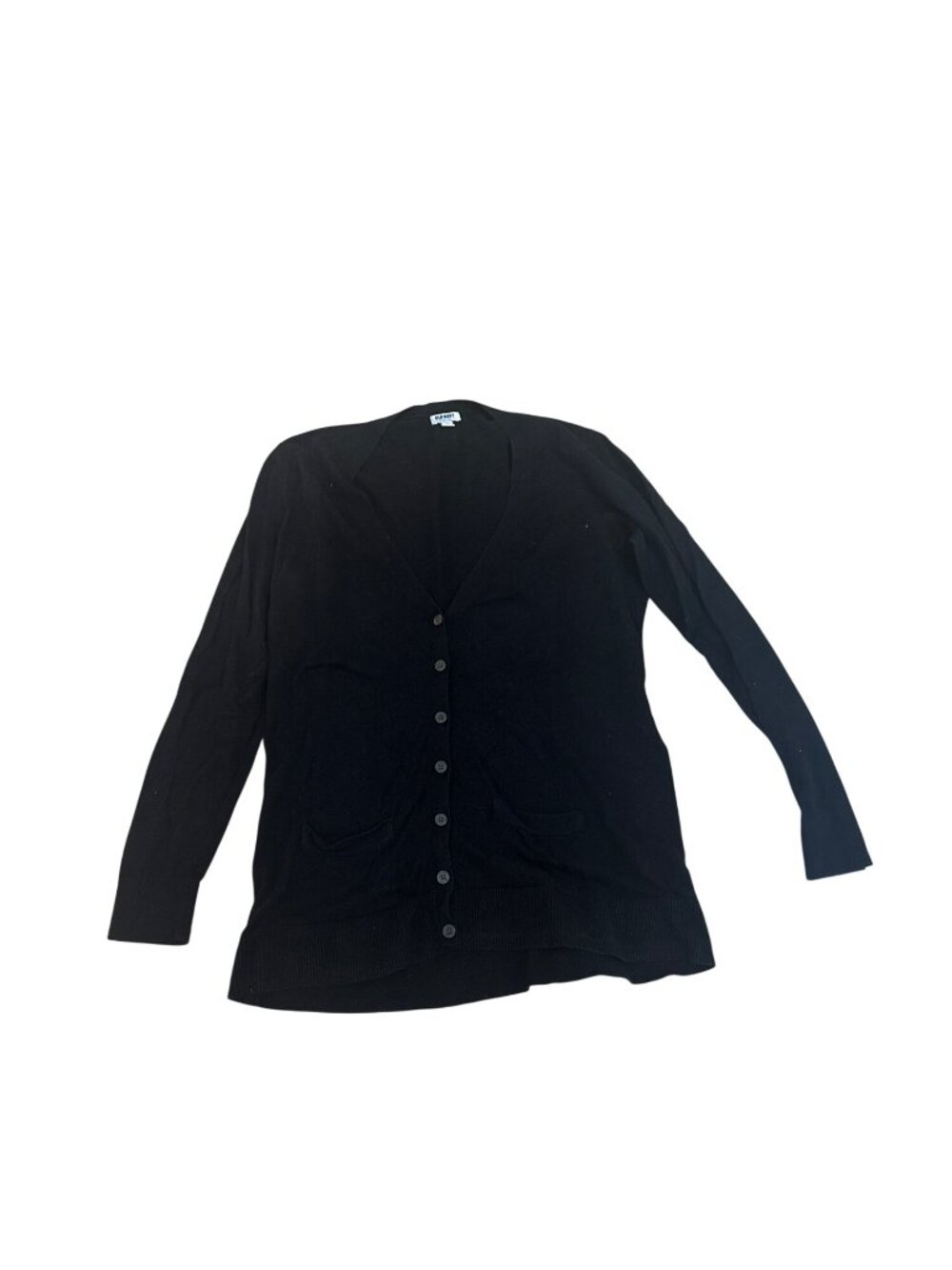 Old Navy Cardigan Sweater XL Womens Black Button-Up  Ribbed Hem & Front Pockets